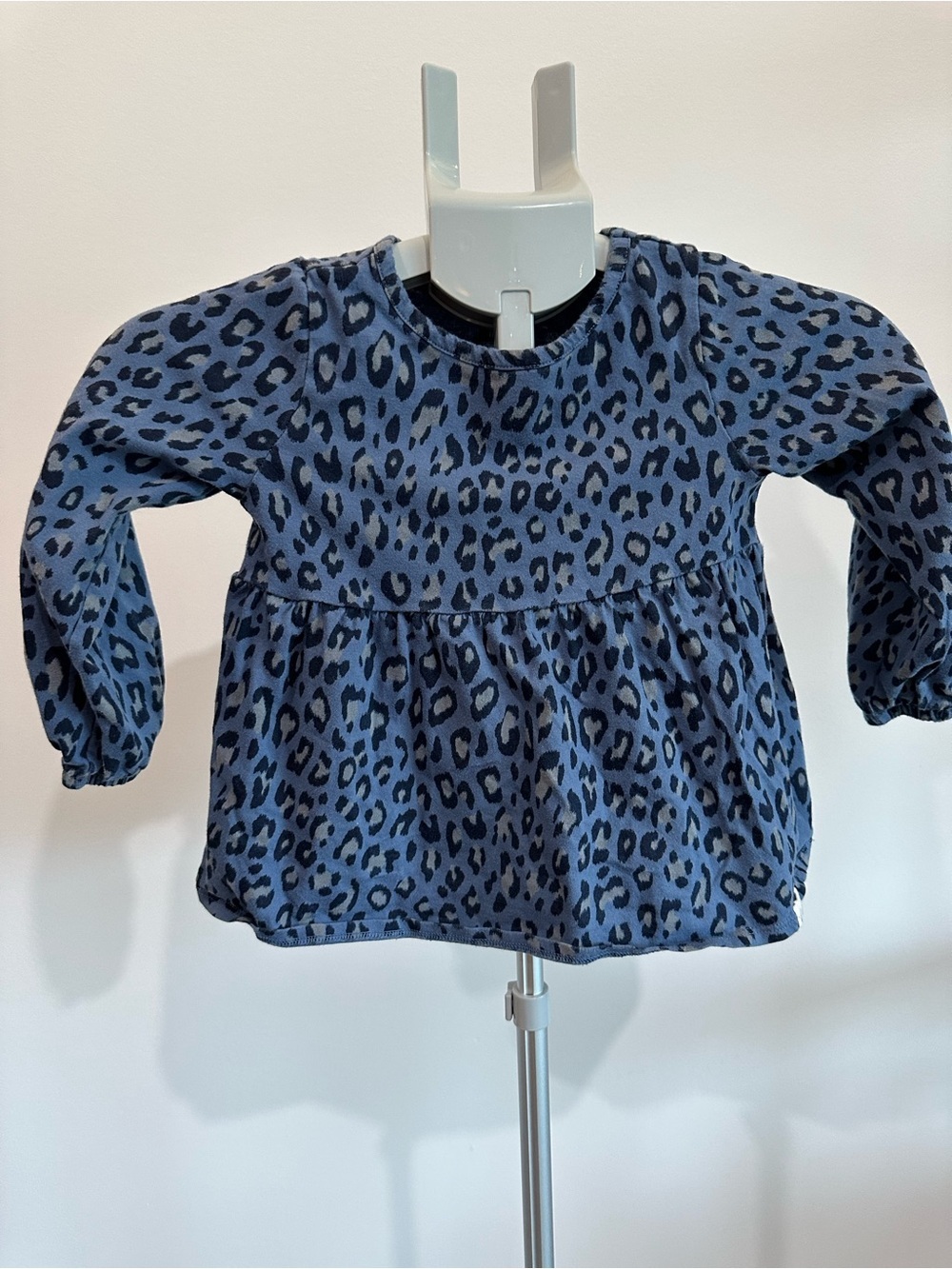 GAP Blue Leopard Print Long Sleeve Top